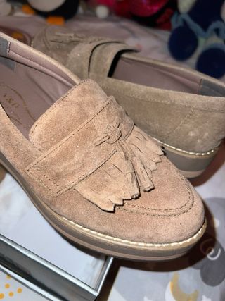 Zapatos mocasines V&D ante flecos