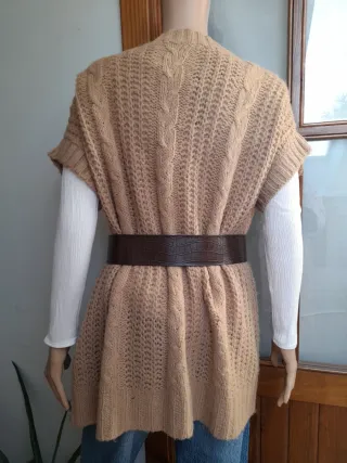 Chaleco punto largo calado talla 48