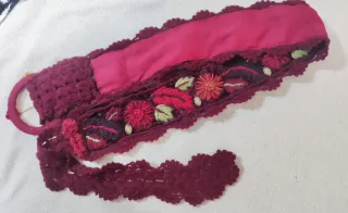 Cinturón artesanal bordado flores