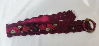 Cinturón artesanal bordado flores