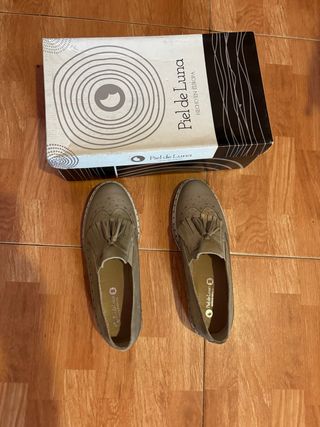 Mocasines Piel de Luna Beige