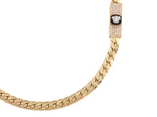 cadena oro 18k con piedra 35cm