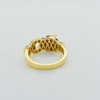 ANILLO PANTERA CON ESMALTE. Oro 18k
