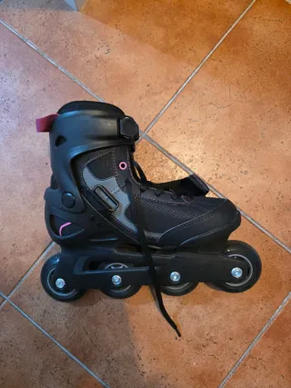 Patines en línea Oxelo negros, rosa y lilas T38