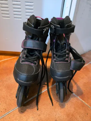 Patines en línea Oxelo negros, rosa y lilas T38