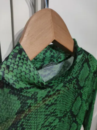 Camiseta Malla Animal Print Verde XS