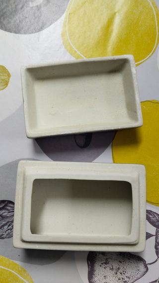 Caja porcelana china paisaje azul y blanco