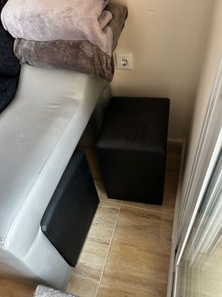 Sofá Cama Negro y Gris