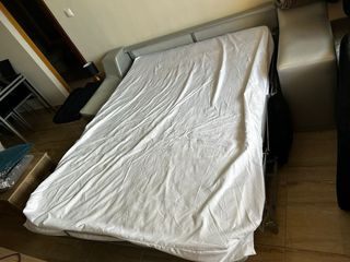 Sofá Cama Negro y Gris