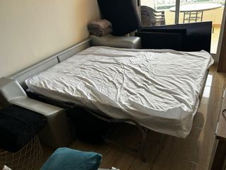 Sofá Cama Negro y Gris