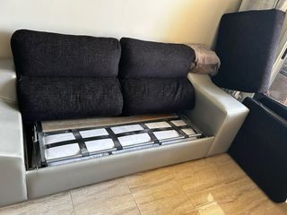 Sofá Cama Negro y Gris