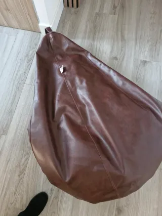 Puff Asiento Piel Marrón