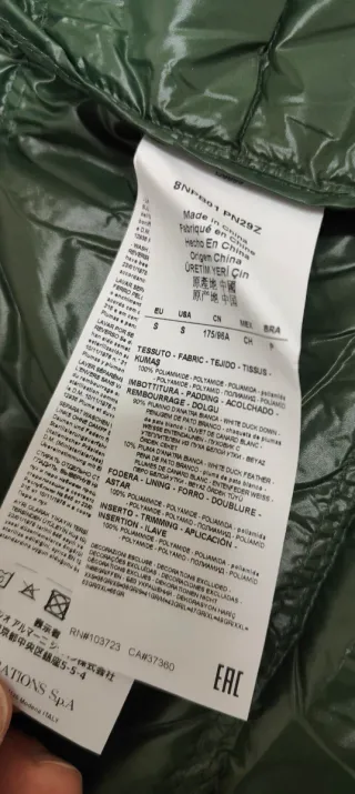 Piumino EA7 Emporio Armani Verde