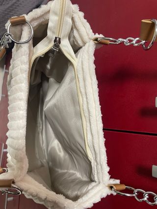 Borsa Meidoula YYDS bianca in velluto a coste