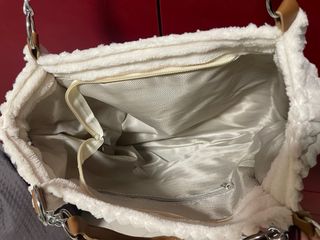 Borsa Meidoula YYDS bianca in velluto a coste