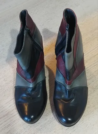 Botines de piel patchwork