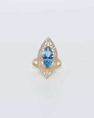 LANZADERA PEQUEÑA PIEDRA ROSA Y CIRCONITAS.