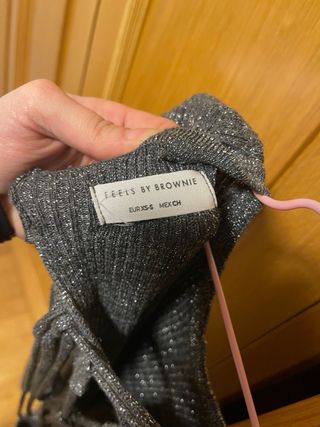 Vestido Brownie gris plateado