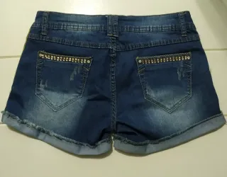 Shorts vaqueros mujer con detalles dorados