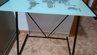 Mesa escritorio cristal diseño mapa mundial