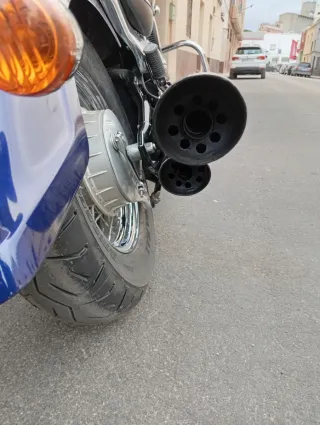 Moto Custom Azul Manual