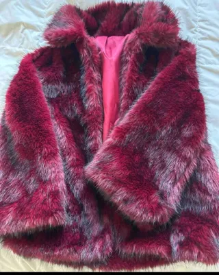 Abrigo Piel Burdeos Talla XS Nuevo