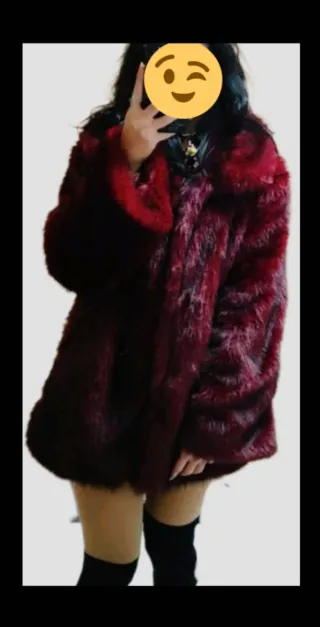 Abrigo Piel Burdeos Talla XS Nuevo