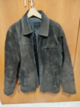 Chaqueta de piel hombre marrón