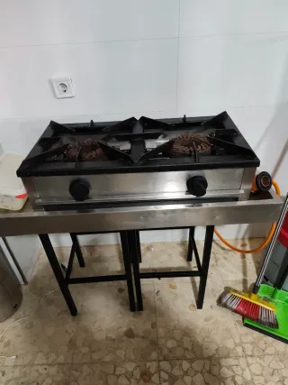 Cocina de gas industrial 2 fuegos