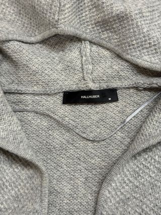 Hallhuber Cardigan Lana e Cashmere Grigio con Capp