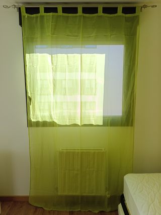 2Visillo/Cortina verde CRISTAL/CONFORAMA 140x245