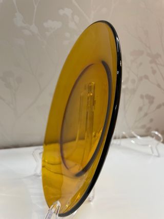 6 Platos Llanos Duralex Ámbar Vintage