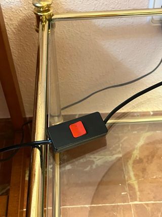 Lámpara de mesa cristal y metal dorada