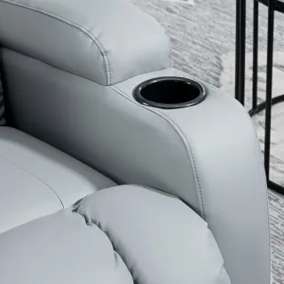Sillón Reclinable Masaje 8 Puntos Cuero Sintético