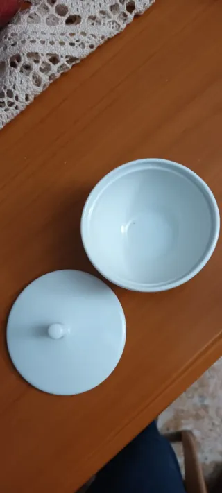 Azucarero porcelana blanco