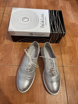 Mocasines Piel de Luna Plata