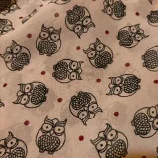 Blusa blanca con estampado de búhos