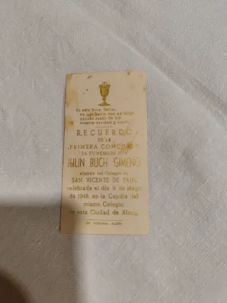 Antiguas estampas y recordatorios de Comunión