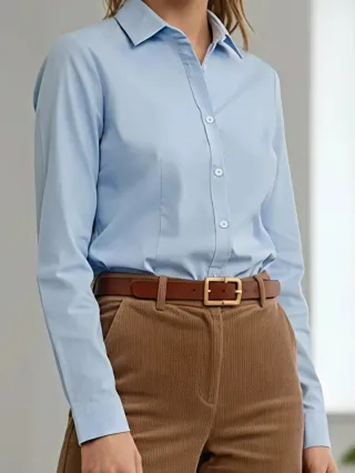 Camisa azul manga larga