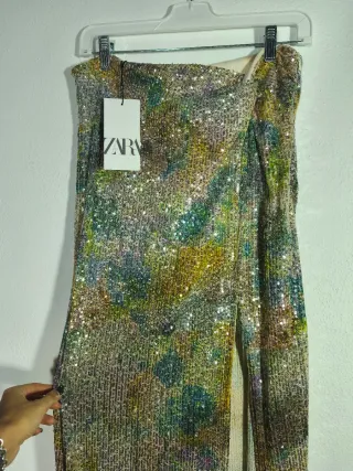 Falda Zara lentejuelas M