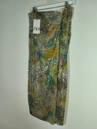 Falda Zara lentejuelas M