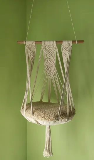 Hamaca Macramé Gato Hecha a Mano