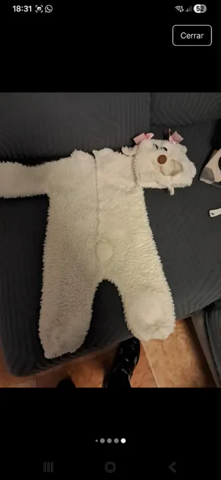 Disfraz bebé oveja peluche 1 añito.