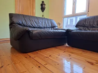 Sofás de piel negros