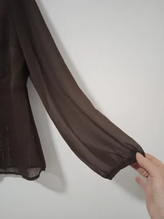 Blusa TOSSAL marrón semitransparente Talla L