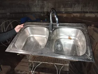 Fregadero doble de cocina