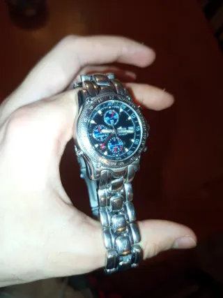 Reloj Lotus Cronógrafo Plata y Negro