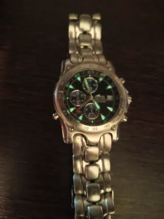 Reloj Lotus Cronógrafo Plata y Negro