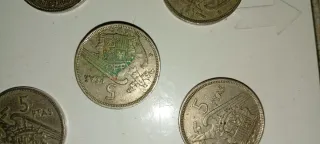 6 Monedas 5 Pesetas Franco 1957