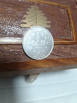 Moneda 5 ECU Bélgica 1987 Plata